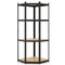 Black Galvanized Metal and MDF Corner Shelving Unit with Adjustable Shelves